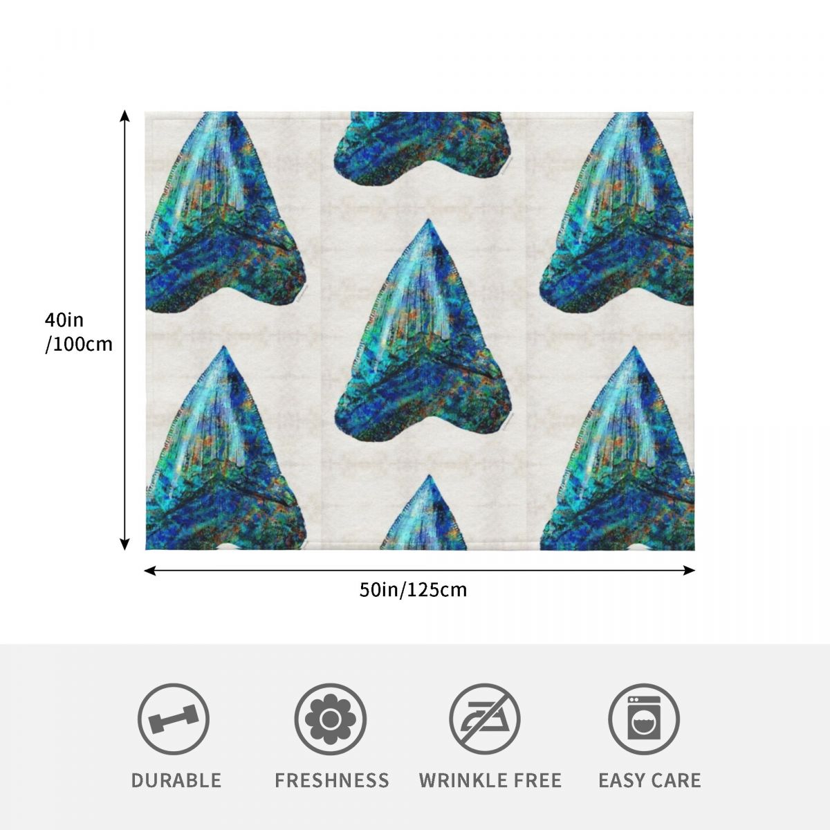 Blue Shark Tooth Art by Sharon - 3D Printing Tooth avaliação e preço